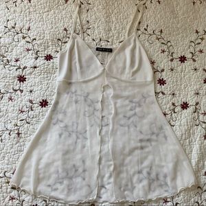 white mesh babydoll top